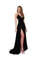 V-Neck Long Spandex Black Sleeveless Black Tie Evening Gown / Prom Dress / Bridesmaid Dress Darwin