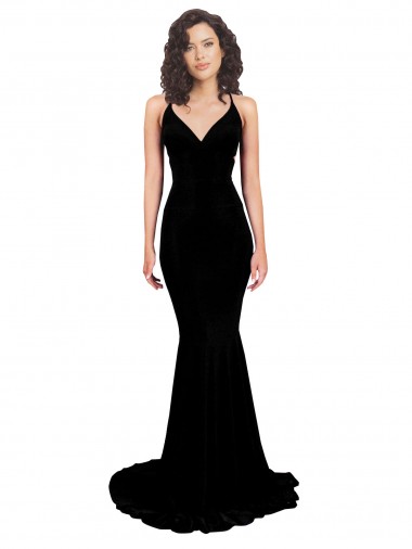 V-Neck Long Spandex Black Sleeveless Formal Evening Gown / Prom Dress / Bridesmaid Dress Darwin