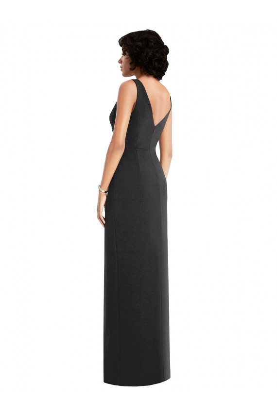 V-Neck Long Spandex Black Sheath Sleeveless Formal Evening Gown / Prom Dress / Bridesmaid Dress Darwin