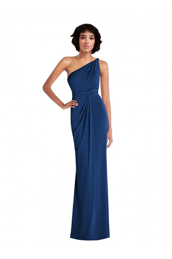 One Shoulder Long Spandex Royal Blue Sleeveless Semi Formal Evening Dress / Prom Dress / Bridesmaid Dress Darwin