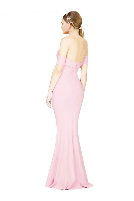 Strapless Long Stretch Crepe Pink Sleeveless Formal Evening Gown / Prom Dress / Bridesmaid Dress Darwin