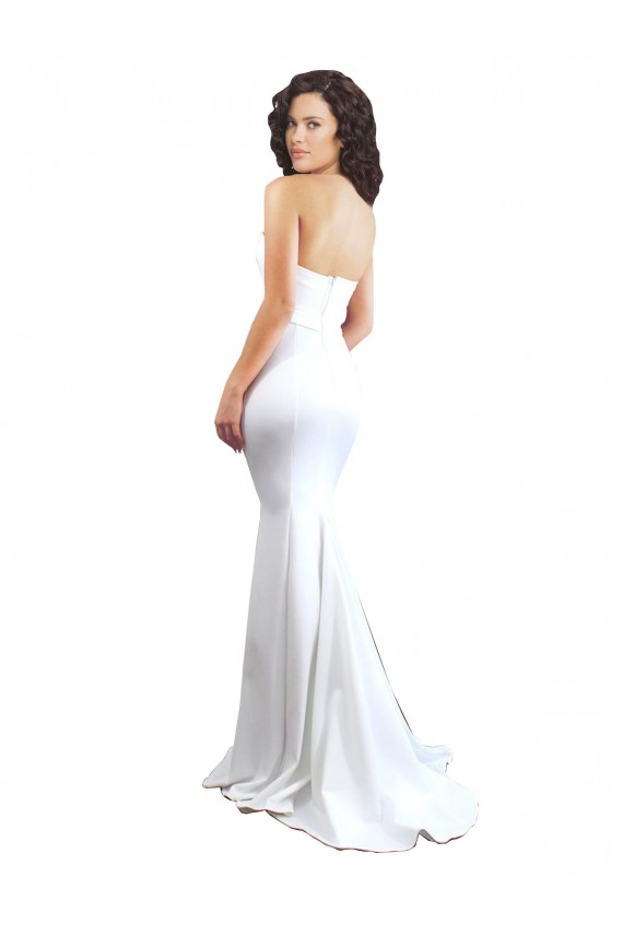 High Neck Long Stretch Crepe White Sleeveless Formal Evening Gown / Prom Dress / Bridesmaid Dress Darwin