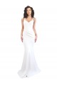 High Neck Long Stretch Crepe White Sleeveless Black Tie Evening Gown / Prom Dress / Bridesmaid Dress Darwin