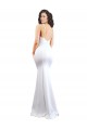 High Neck Long Stretch Crepe White Sleeveless Black Tie Evening Gown / Prom Dress / Bridesmaid Dress Darwin