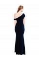 One Shoulder Long Stretch Crepe Dark Navy Sleeveless Formal Evening Gown / Prom Dress / Bridesmaid Dress Darwin