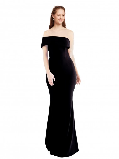 One Shoulder Long Stretch Crepe Black Sleeveless Formal Evening Gown / Prom Dress / Bridesmaid Dress Darwin