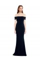 Off the Shoulder Long Stretch Crepe Dark Navy Sleeveless Formal Dress / Bridesmaid Dress Darwin