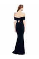 Off the Shoulder Long Stretch Crepe Dark Navy Sleeveless Formal Dress / Bridesmaid Dress Darwin