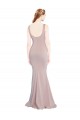 Scoop Neck Long Stretch Crepe Dusty Pink Cap Sleeves Formal Evening Gown / Prom Dress / Bridesmaid Dress Darwin