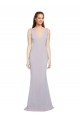 V-Neck Long Stretch Crepe Arctic Lilac Sleeveless Formal Evening Gown / Prom Dress / Bridesmaid Dress Darwin
