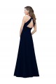 High Neck Long Stretch Crepe Dusty Pink A-Line Sleeveless Prom Dress / Bridesmaid Dress Darwin
