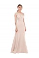 V-Neck Long Stretch Crepe Pink Sleeveless Formal Dress / Bridesmaid Dress Darwin