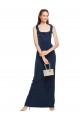 Scoop Neck Long Stretch Crepe Dark Navy Sleeveless Formal Evening Gown / Prom Dress / Bridesmaid Dress Darwin