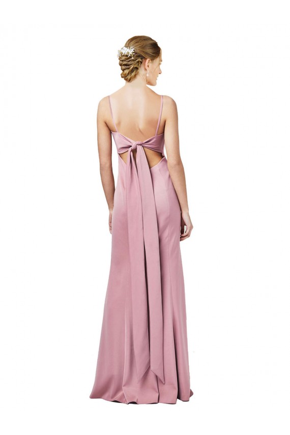 Square Neck Long Stretch Crepe Black Sleeveless Formal Evening Gown / Prom Dress / Bridesmaid Dress Darwin