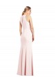 V-Neck Long Stretch Crepe Pink Sleeveless Semi Formal Evening Dress / Prom Dress / Bridesmaid Dress Darwin