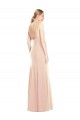 Bateau Neck Long Stretch Crepe Nude Sleeveless Semi Formal Evening Dress / Prom Dress / Bridesmaid Dress Darwin