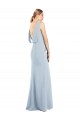 Bateau Neck Long Stretch Crepe Light Sky Blue Sleeveless Semi Formal Evening Dress / Prom Dress / Bridesmaid Dress Darwin