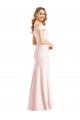 V-Neck Long Stretch Crepe Pink Sleeveless Bridesmaid Dress / Evening Dress Darwin