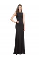Bateau Neck Long Stretch Crepe Black Sleeveless Prom Dress / Bridesmaid Dress Darwin