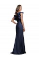 Bateau Neck Long Stretch Crepe Dark Navy Sleeveless Prom Dress / Bridesmaid Dress Darwin