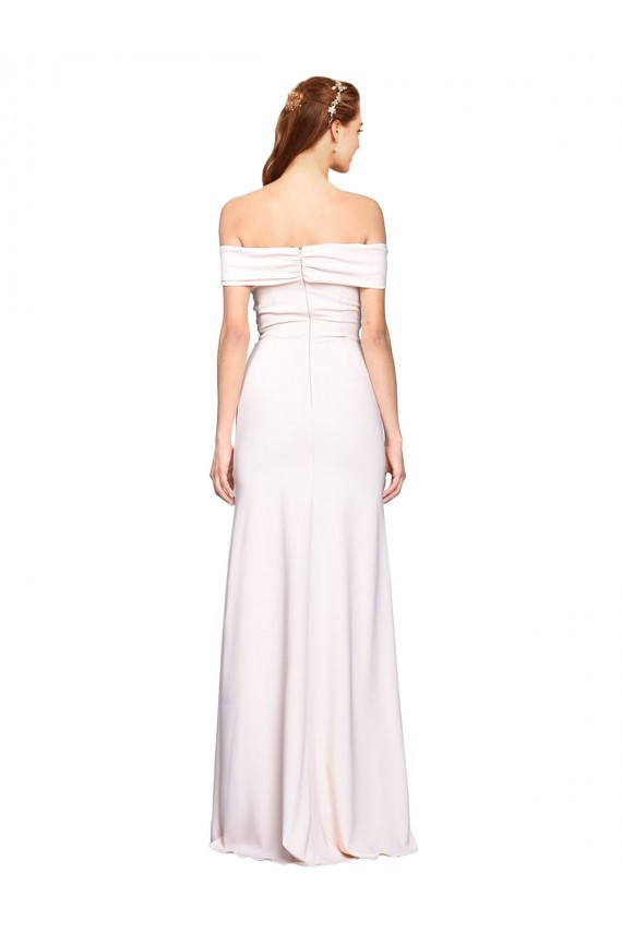 Off the Shoulder Long Stretch Crepe White Sleeveless Formal Dress / Bridesmaid Dress Darwin