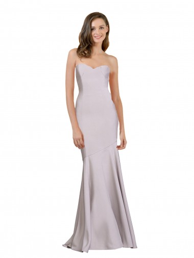 Strapless Long Stretch Crepe Arctic Lilac Sleeveless Prom Dress / Bridesmaid Dress Darwin