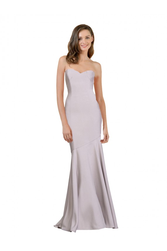 Strapless Long Stretch Crepe Arctic Lilac Sleeveless Prom Dress / Bridesmaid Dress Darwin