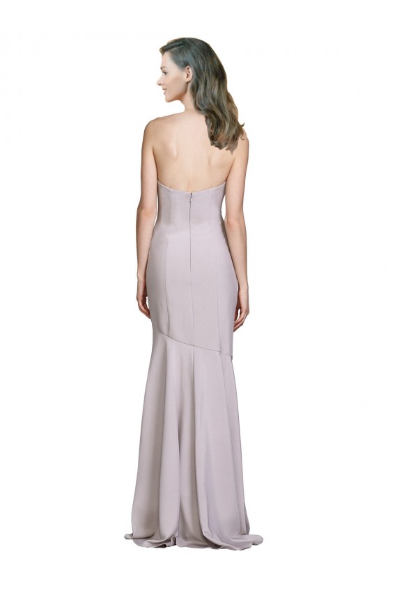 Strapless Long Stretch Crepe Arctic Lilac Sleeveless Prom Dress / Bridesmaid Dress Darwin