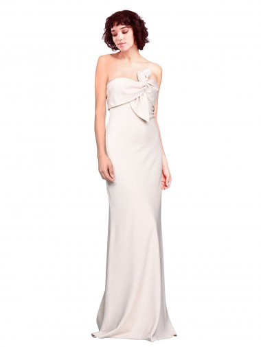 Strapless Long Stretch Crepe Sleeveless Prom Dress / Bridesmaid Dress Darwin