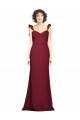 Strapless Long Stretch Crepe Burgundy Sleeveless Prom Dress / Bridesmaid Dress Darwin