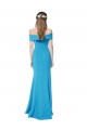 Off the Shoulder Long Stretch Crepe Peacock Blue Sleeveless Formal Dress / Bridesmaid Dress Darwin