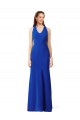 V-Neck Long Stretch Crepe Royal Blue Sleeveless Formal Evening Gown / Prom Dress / Bridesmaid Dress Darwin