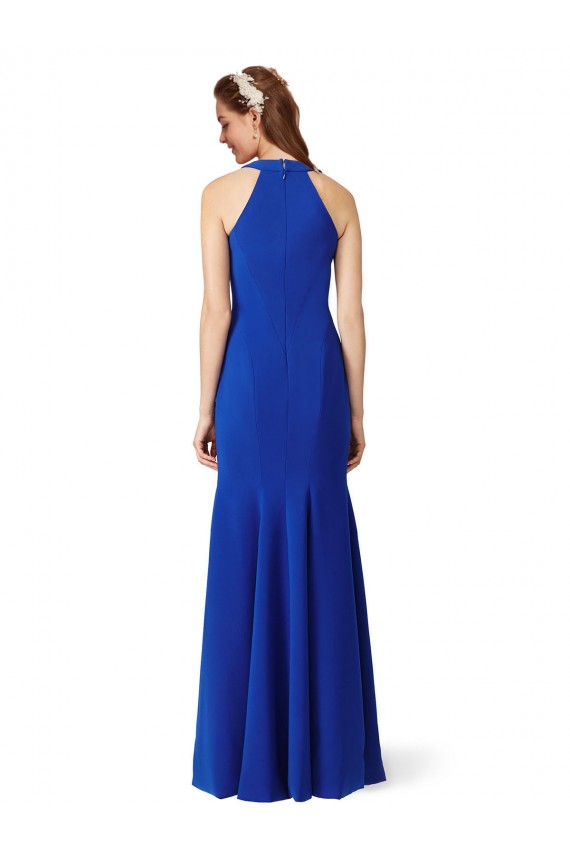 V-Neck Long Stretch Crepe Royal Blue Sleeveless Formal Evening Gown / Prom Dress / Bridesmaid Dress Darwin