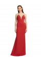 V-Neck Long Stretch Crepe Red Sleeveless Formal Evening Gown / Prom Dress / Bridesmaid Dress Darwin