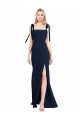 Spaghetti Straps Long Stretch Crepe Dark Navy Sleeveless Semi Formal Evening Dress / Prom Dress / Bridesmaid Dress Darwin