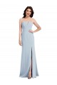 Strapless Long Stretch Crepe Light Sky Blue Sleeveless Bridesmaid Dress / Evening Dress Darwin