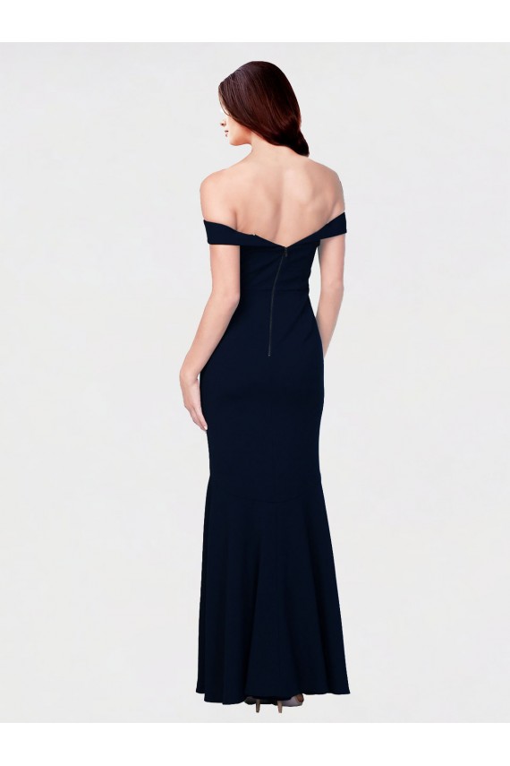Off the Shoulder Long Stretch Crepe Ivory Sleeveless Formal Dress / Bridesmaid Dress Darwin