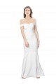 Off the Shoulder Long Stretch Crepe Ivory Sleeveless Formal Dress / Bridesmaid Dress Darwin