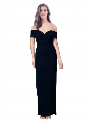 Sweetheart Long Stretch Crepe Black Sleeveless Formal Dress / Bridesmaid Dress Darwin