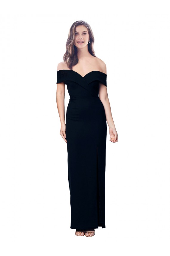 Sweetheart Long Stretch Crepe Black Sleeveless Formal Dress / Bridesmaid Dress Darwin