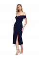Sweetheart Midi Length Stretch Crepe Dark Navy Sleeveless Formal Evening Gown / Prom Dress / Bridesmaid Dress Darwin