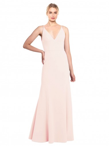 High Neck Long Stretch Crepe Pink Sleeveless Formal Evening Gown / Prom Dress / Bridesmaid Dress Darwin