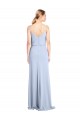 High Neck Long Stretch Crepe Light Sky Blue Sleeveless Formal Dress / Bridesmaid Dress Darwin