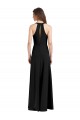 High Neck Long Stretch Crepe Black Sheath Sleeveless Formal Evening Gown / Prom Dress / Bridesmaid Dress Darwin