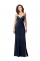 High Neck Long Stretch Crepe Dark Navy Sheath Sleeveless Formal Evening Gown / Prom Dress / Bridesmaid Dress Darwin