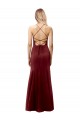 High Neck Long Stretch Crepe Burgundy Gold Sleeveless Formal Evening Gown / Prom Dress / Bridesmaid Dress Darwin