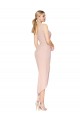 High Neck Knee Length Stretch Crepe Mauve Sleeveless High Low Evening Gown / Prom Dress / Bridesmaid Dress Darwin