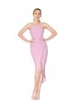 High Neck Knee Length Stretch Crepe Orchid Sleeveless Bridesmaid Dress / Formal Dress Darwin
