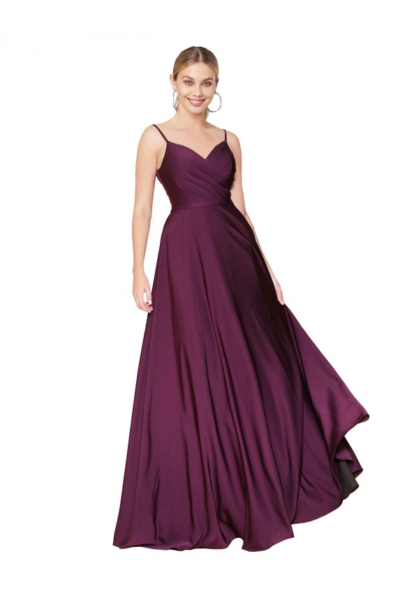 High Neck Long Stretch Crepe Wild Berry Sleeveless Formal Evening Gown / Prom Dress / Bridesmaid Dress Darwin