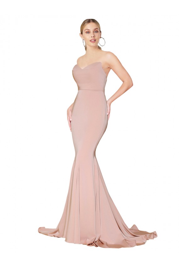 High Neck Long Stretch Crepe Mauve Sleeveless Formal Dress / Bridesmaid Dress Darwin